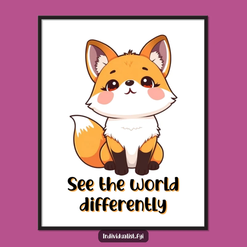 Funny Kaleidoscope Fox Poster: Vibrant Wall Art Gift for Decor