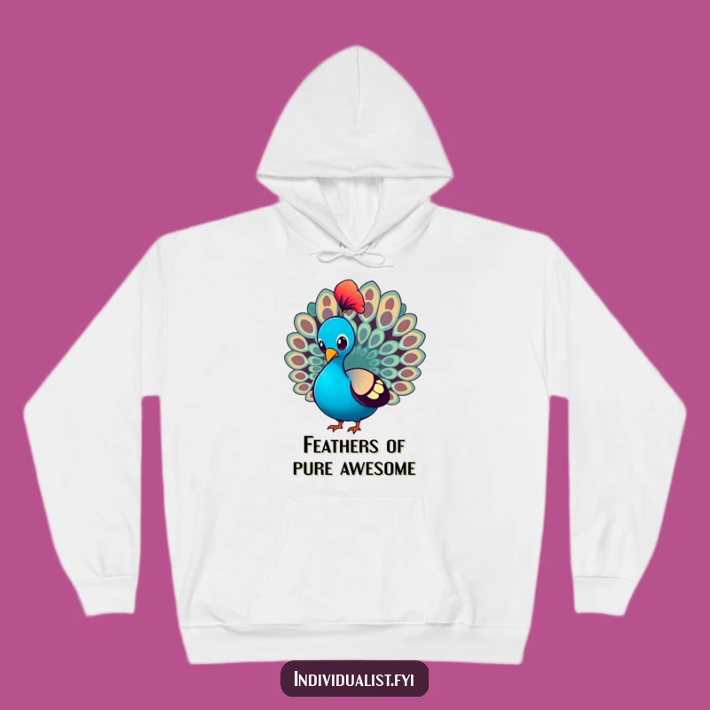 Funny Peacock Strutting Hoodie: Stay Warm with a Proud Bird, Ideal Gift