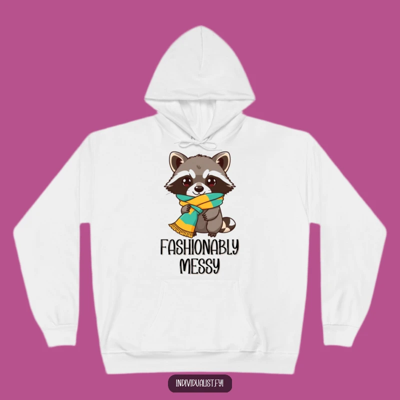 Funny Raccoon Scarf Hoodie - Cozy Bandit Fashion Humor Sweatshirt