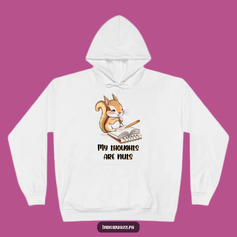 Funny Squirrel Artist Hoodie: Cozy Squirrel Sketching a Hilarious Design, Great Gift