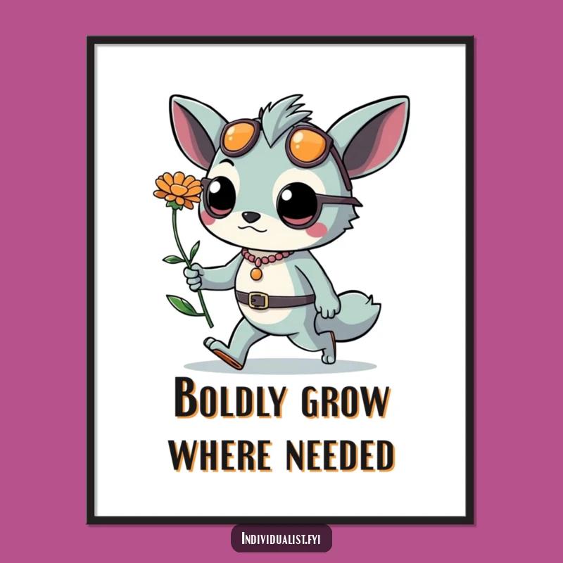 Free Printable Wall Art: Bold Creature's Confident Stroll, Downloadable Art