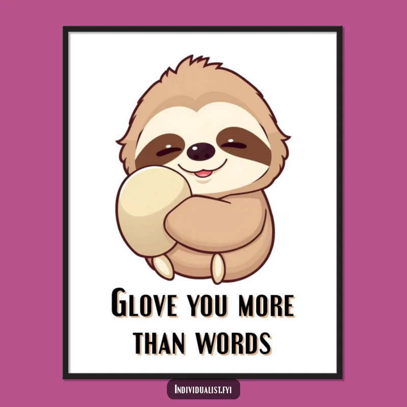 Free Printable Wall Art: Chill Sloth Decor, Cozy Glove, Serene Downloadable!