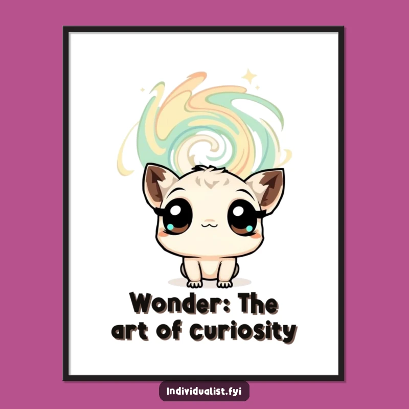 Free Printable Wall Art: Curious Creature Wonder - Funny Downloadable Decor