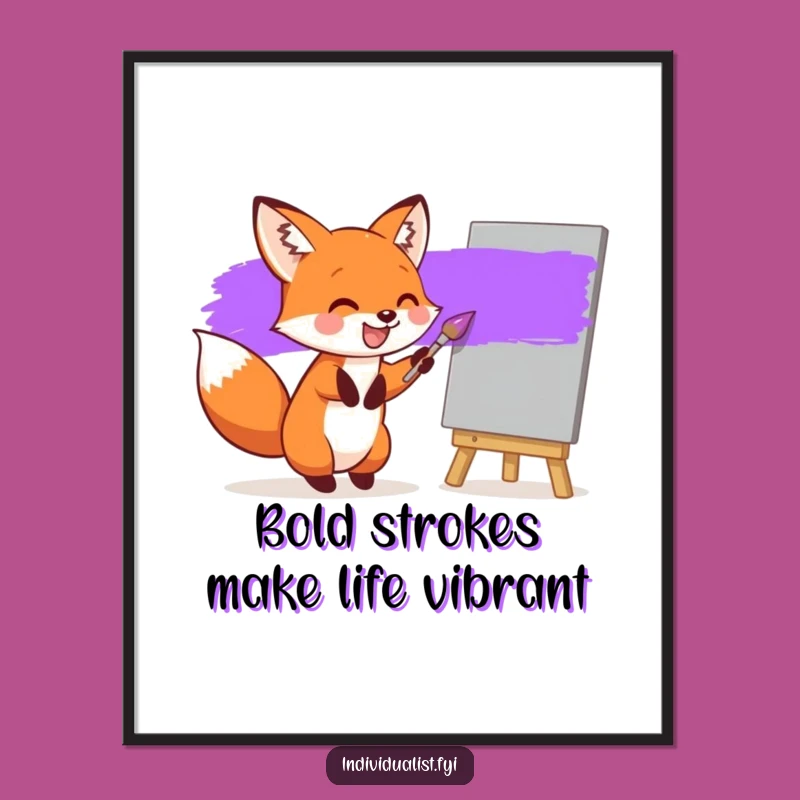 Funny Free Printable Fox Art - DIY Downloadable Decor