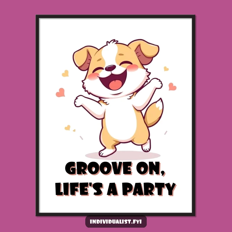 Free Printable Dancing Dog Wall Art - Funny Downloadable Decor for Happy Homes