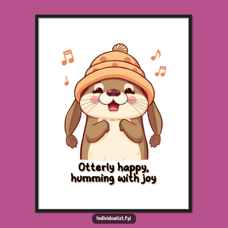 Free Printable Wall Art: Cheerful Otter's Song, Unique Whimsical Decor