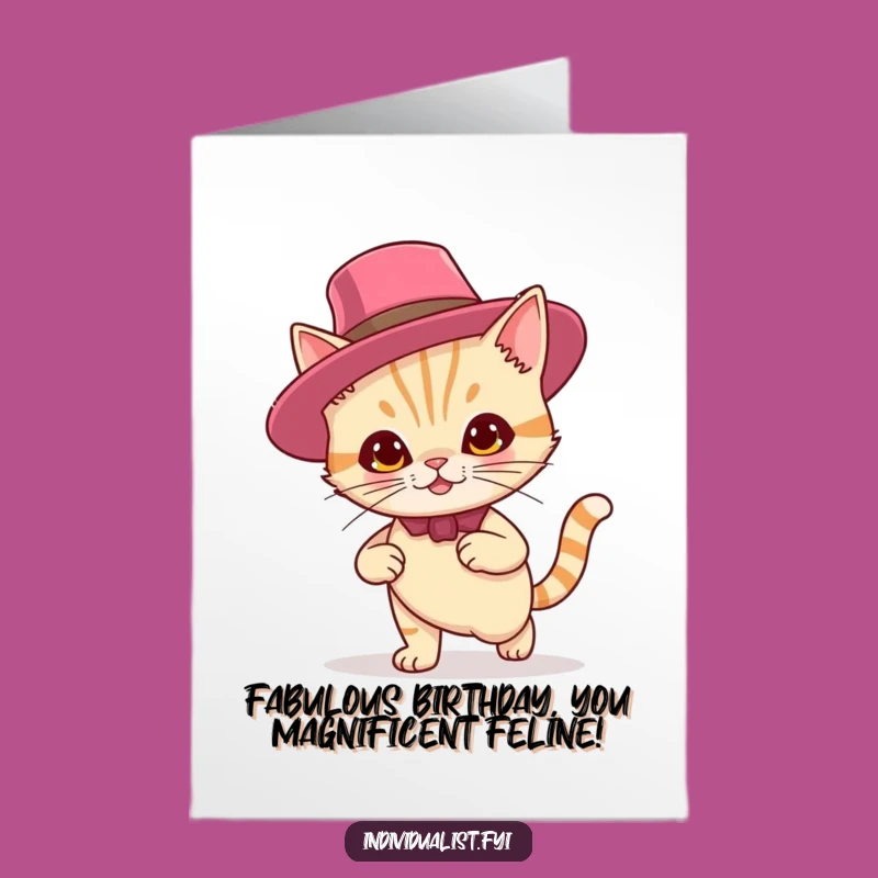 Free Printable Funny Cat Hat Birthday Card - DIY Downloadable Gift