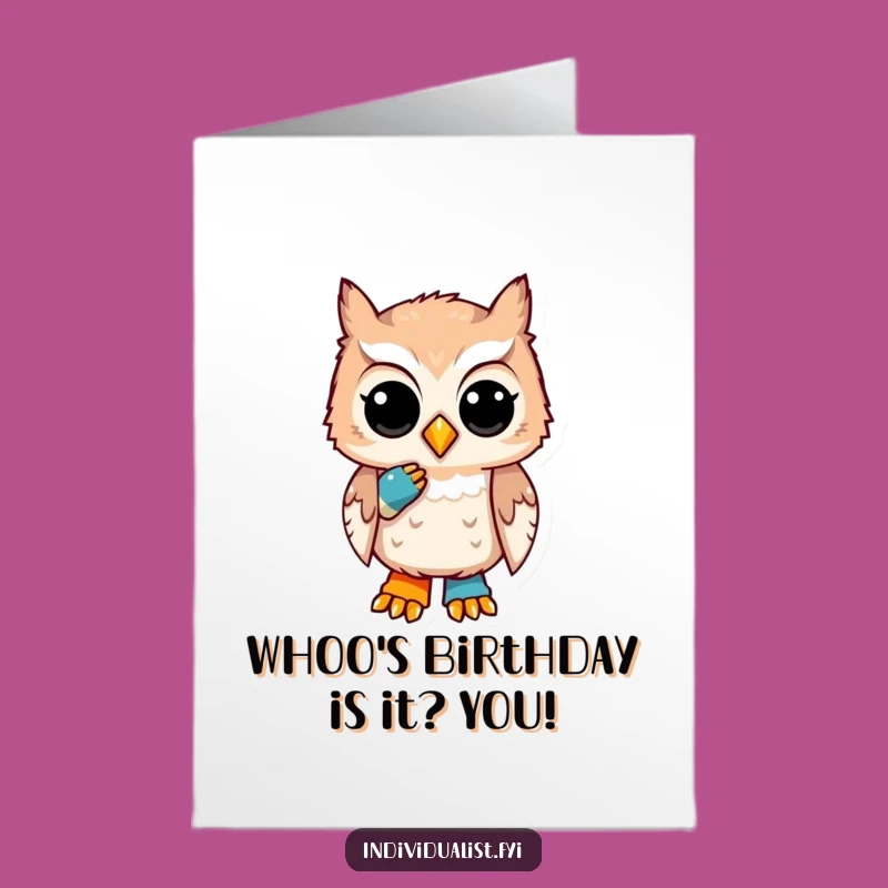 Free Printable Birthday Card: Quirky Owl for a Wise and Funny Gift