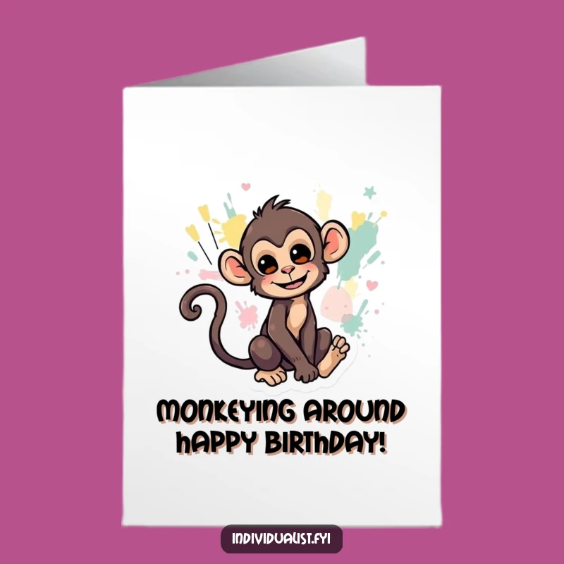 Free Printable Monkey Tail Art Birthday Card: Wild Downloadable Gift for Art Lovers