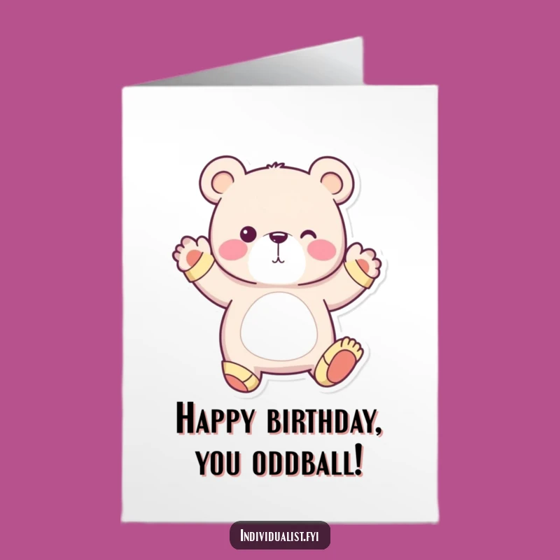 Funny Free Printable Bear Birthday Card - DIY Downloadable Art for Quirky Celebrations