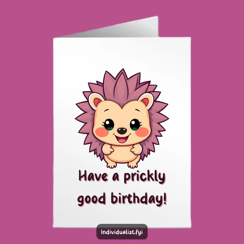 Free Printable Birthday Card: Vibrant Hedgehog Birthday Bash Funny Downloadable Gift