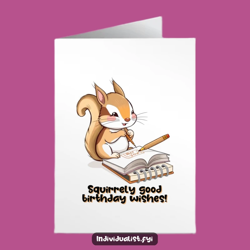 Funny Squirrel Birthday Card: Free Printable Sketching Joy Downloadable Gift