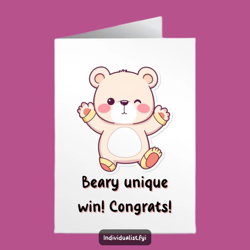 Free Printable Bear Congrats Card - Hilarious DIY Downloadable Art for Unique Achievements
