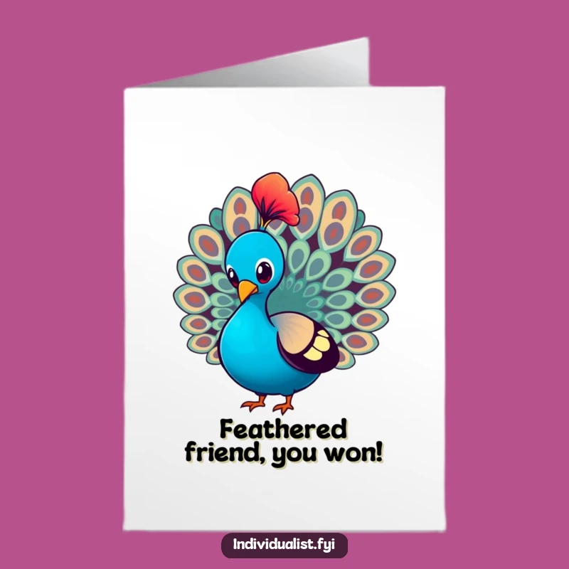 Congrats Free Printable Card: Peacock's Pride Downloadable Success Greeting