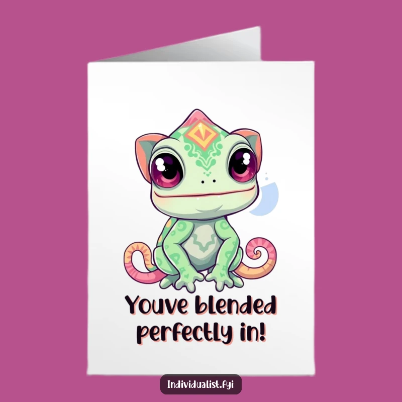 Free Printable Chameleon Pattern Congrats Card - Dynamic Downloadable Gift for Big Moments