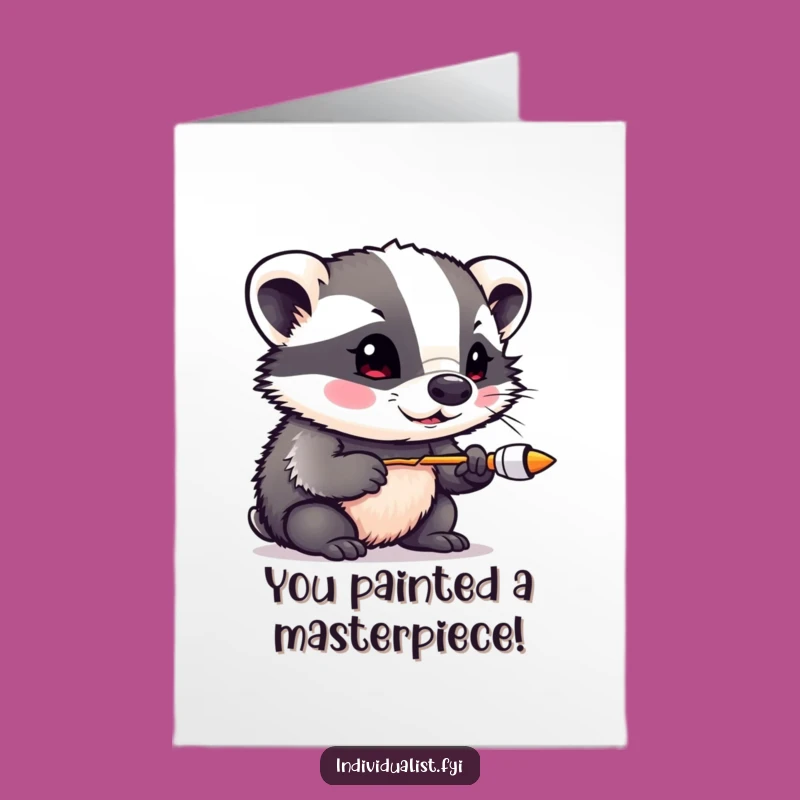 Free Printable Congrats Badger Color Card - Bold & Funny Downloadable Gift