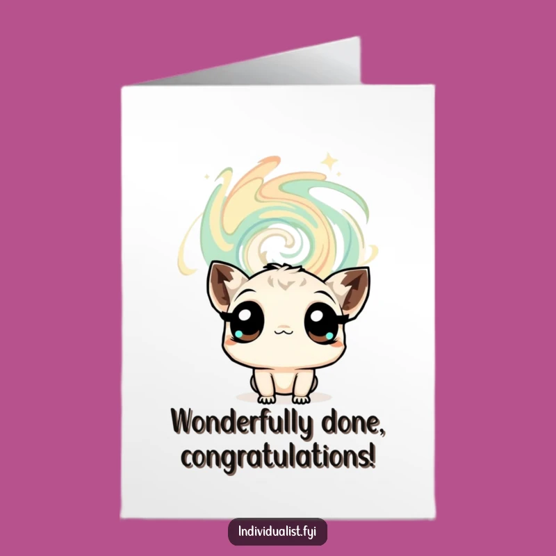 Free Printable Congrats Card: Curious Creature's Wonder - Funny Downloadable Gift