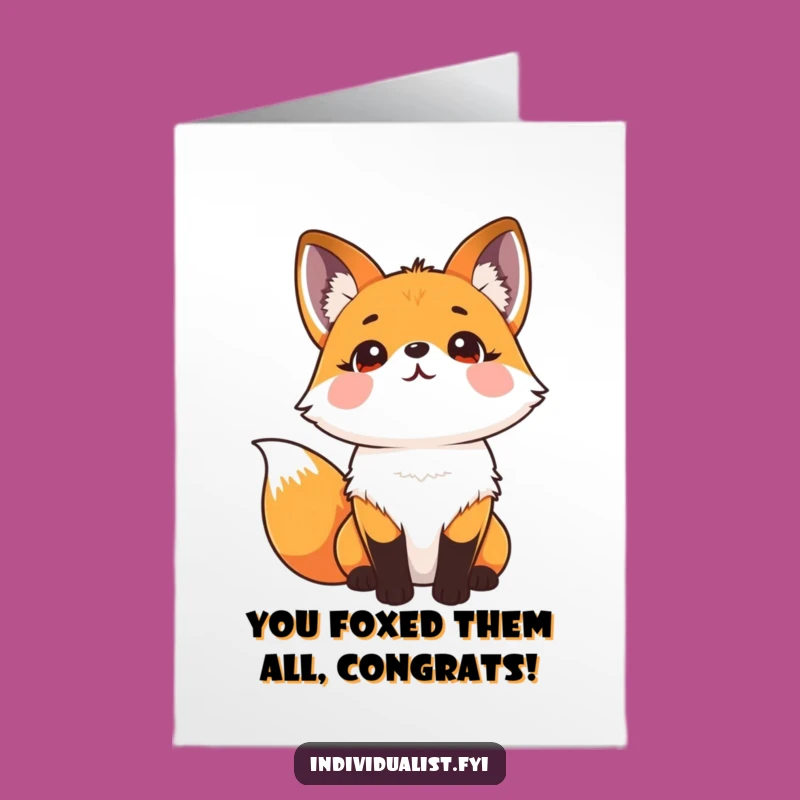 Free Printable Congrats Card: Whimsical Fox Celebration - Easy Print at Home