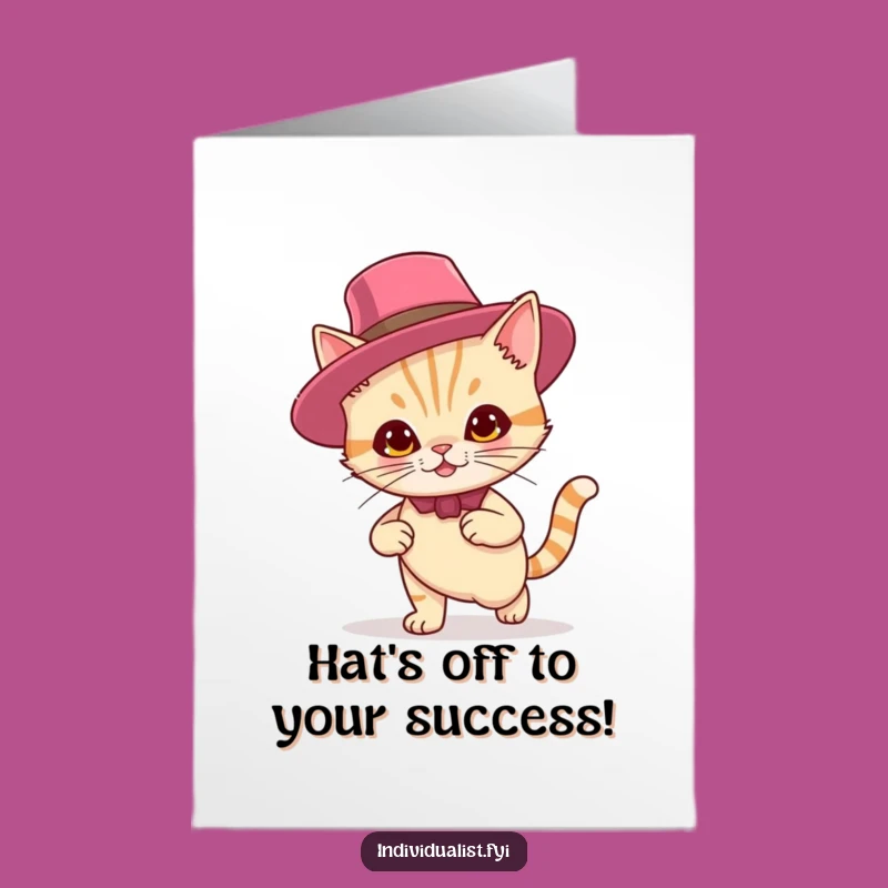 Free Printable Funny Cat Hat Congrats Card - DIY Downloadable Gift