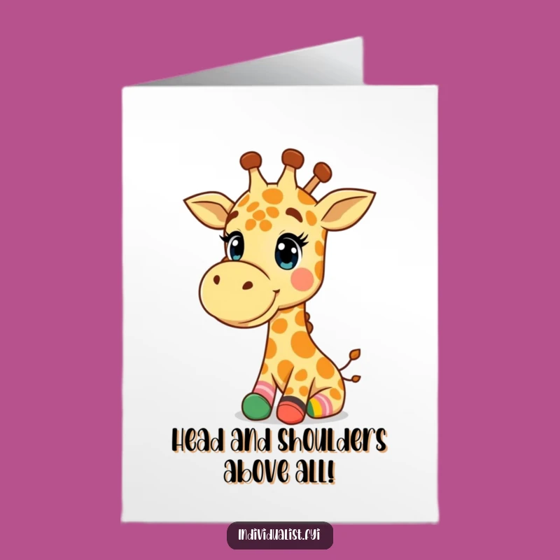 Free Printable Congrats Card: Giraffe Socks, Quirky Style, Downloadable Gift