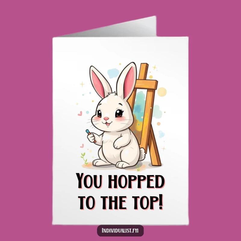 Free Printable Congrats Card: Creative Rabbit for Your Artistic Achievement