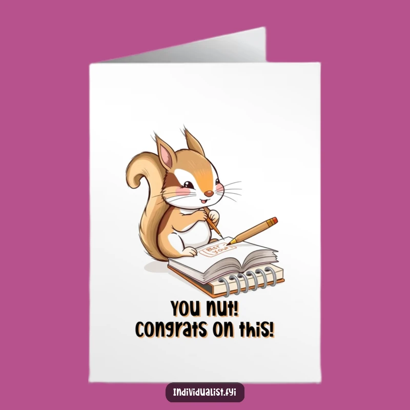 Free Printable Congrats Card: Squirrel Artist's Masterpiece for Your Success Download