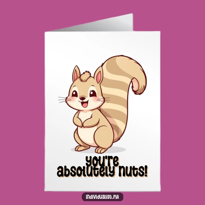 Free Printable Striped Squirrel Congrats Card: Tall Tail Celebration Downloadable