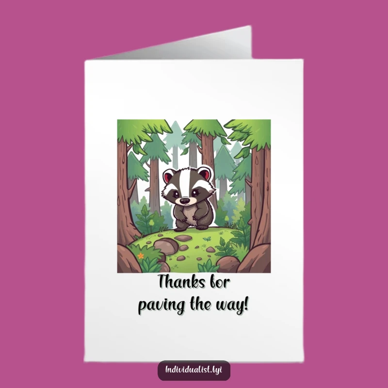 Free Printable Badger Explorer Thank You Card - Heartfelt Downloadable Gift of Gratitude