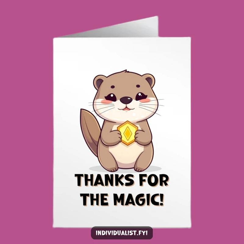 Free Printable Thank You Card: Otter Amulet Gratitude - Downloadable Gem