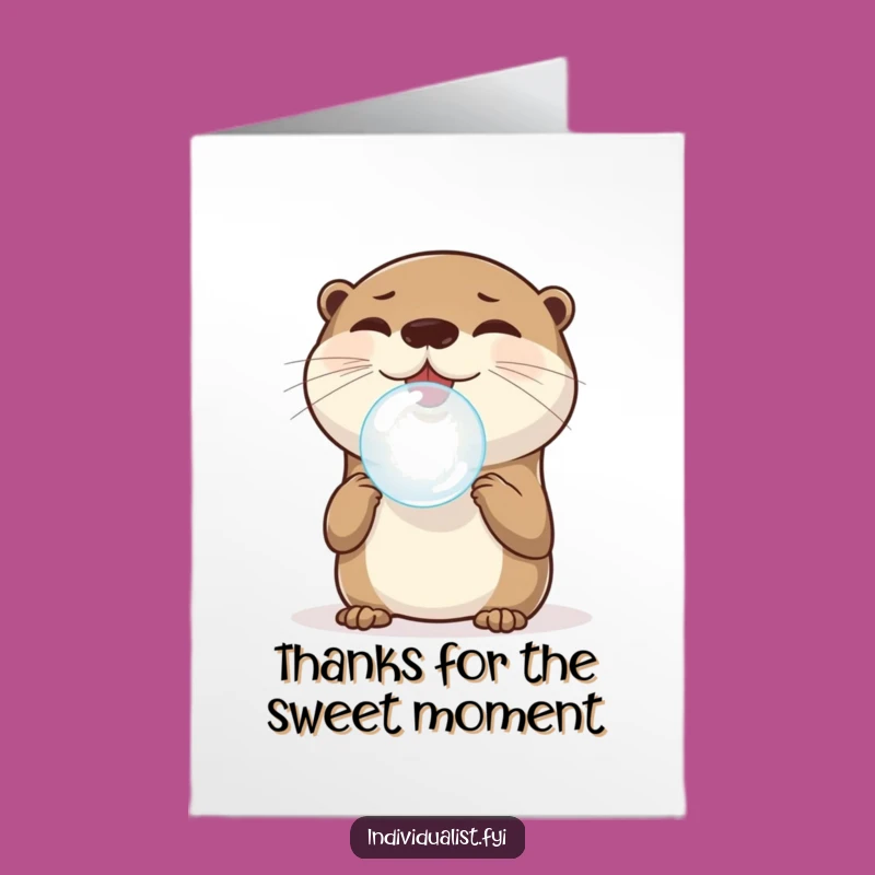 Free Printable Thank You Card: Otter Bubble Balance, Downloadable Gift
