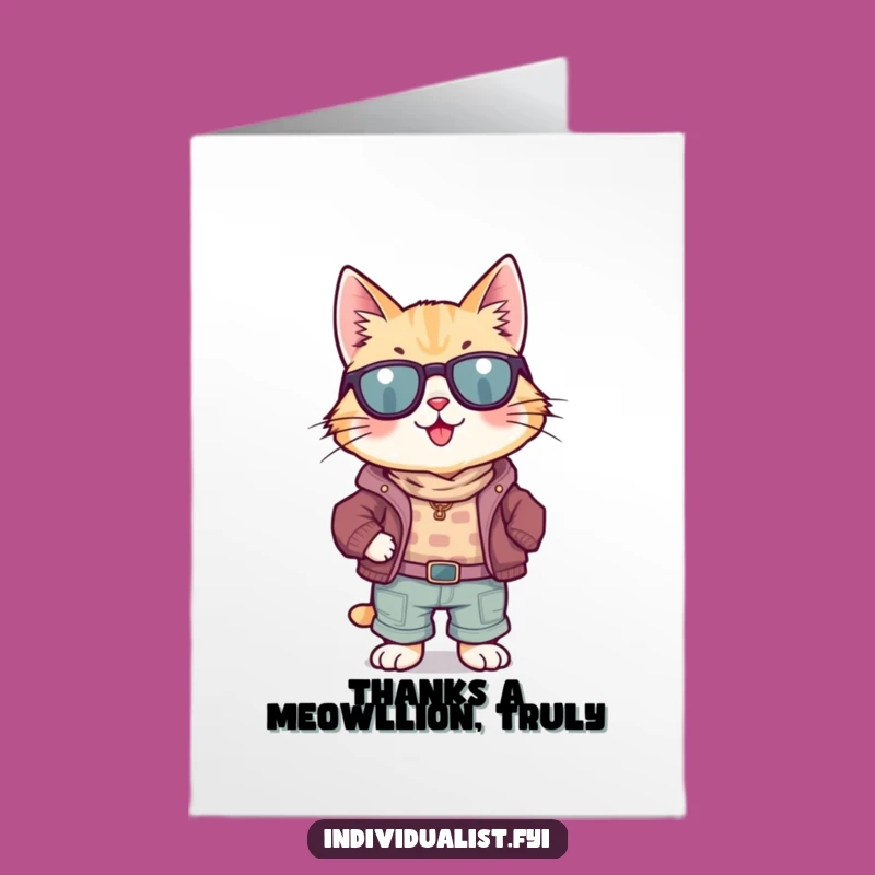 Free Printable Thank You Card: Quirky Cat Gratitude, Unique Downloadable Gift
