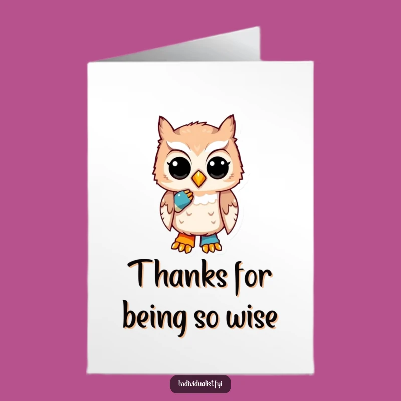 Free Printable Thank You Card: Wise Owl for Your Heartfelt Gratitude