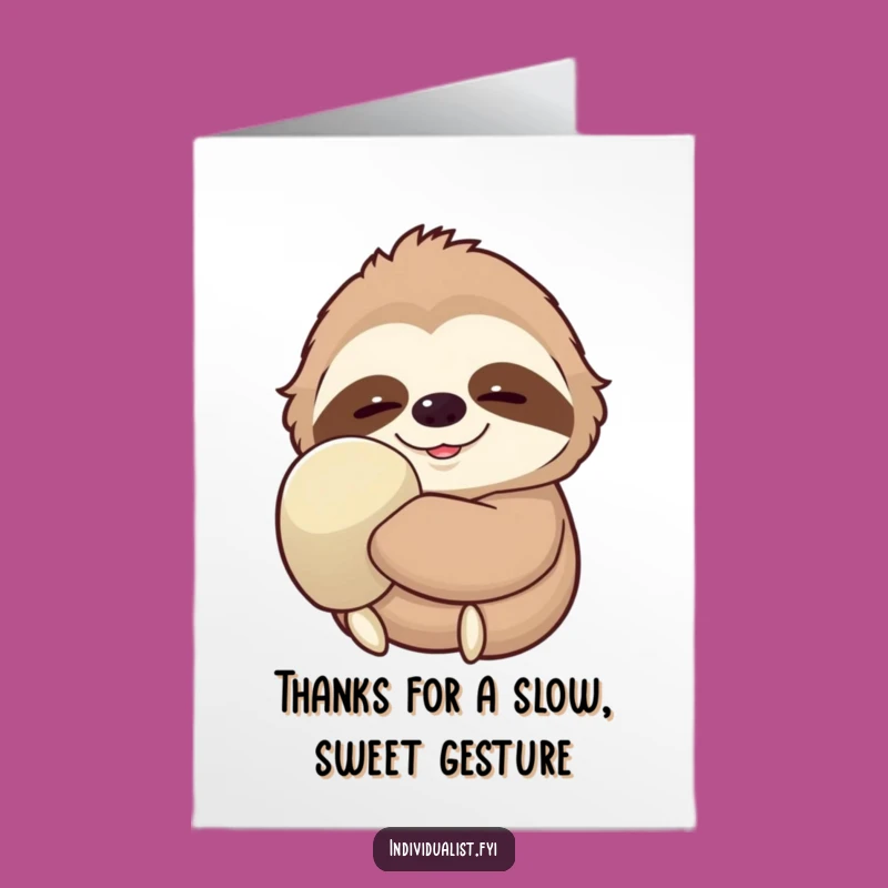 Free Printable Thank You Card: Serene Sloth, Giant Glove, Heartfelt Downloadable Gift!