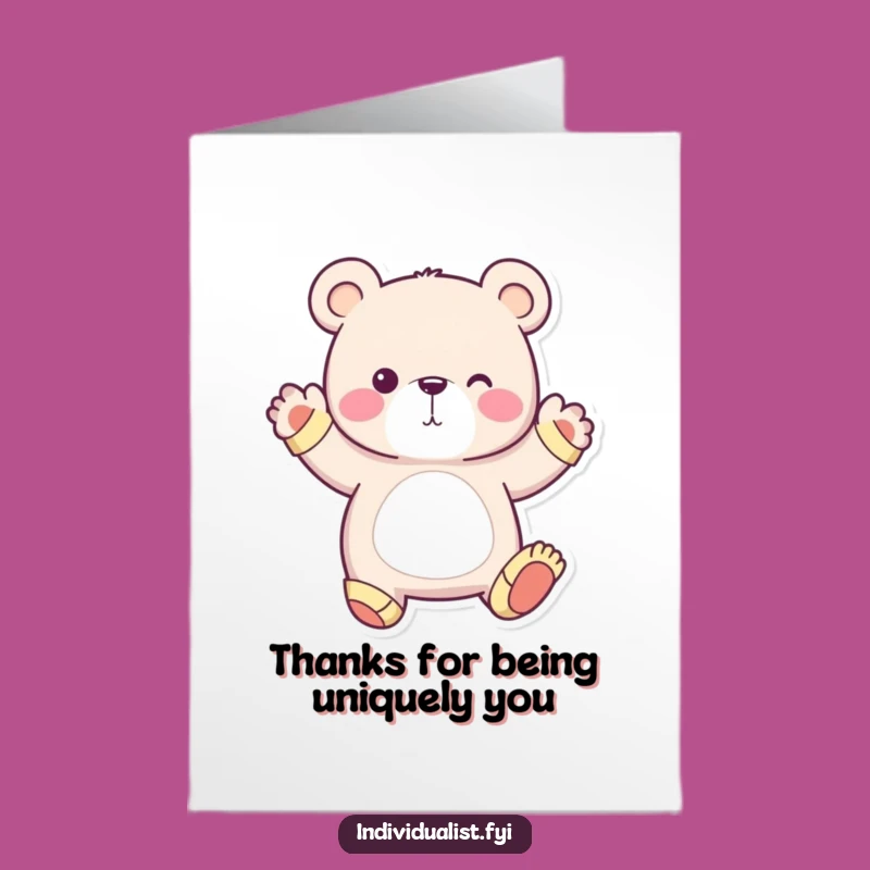 Hilarious Free Printable Bear Thank You Card - DIY Downloadable Art for Quirky Gratitude