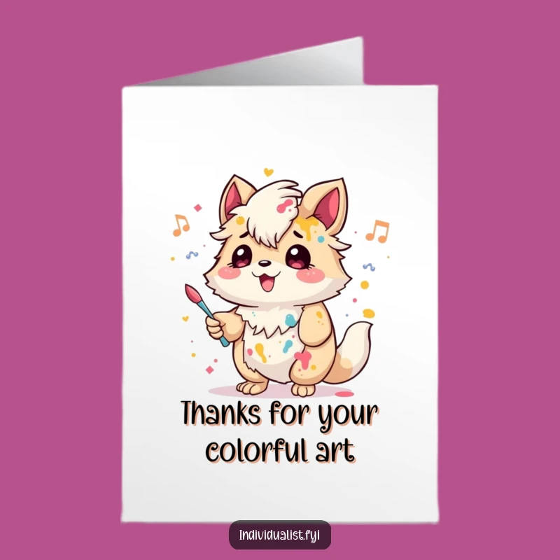 Free Printable Thank You Card: Creative Creature's Artsy Thanks - Funny Downloadable