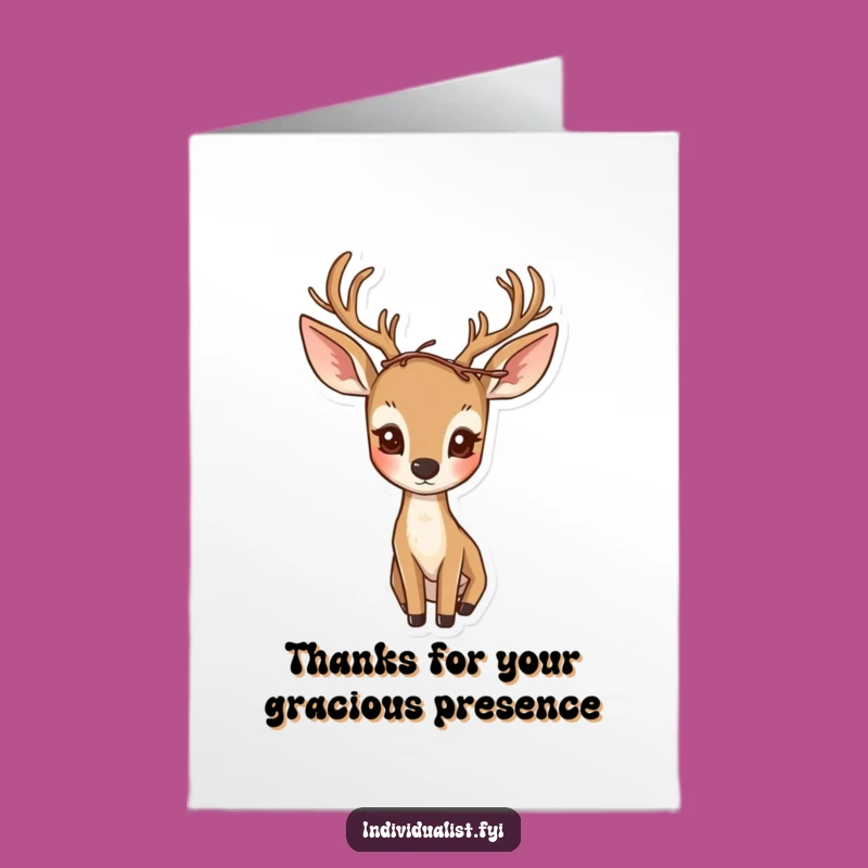 Free Printable Thank You Card: Twig Crown Deer - Easy Print at Home