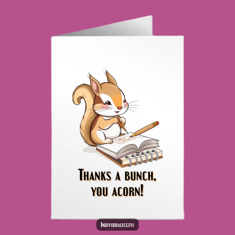 Unique Squirrel Thank You Card: Free Printable Artful Gratitude Downloadable