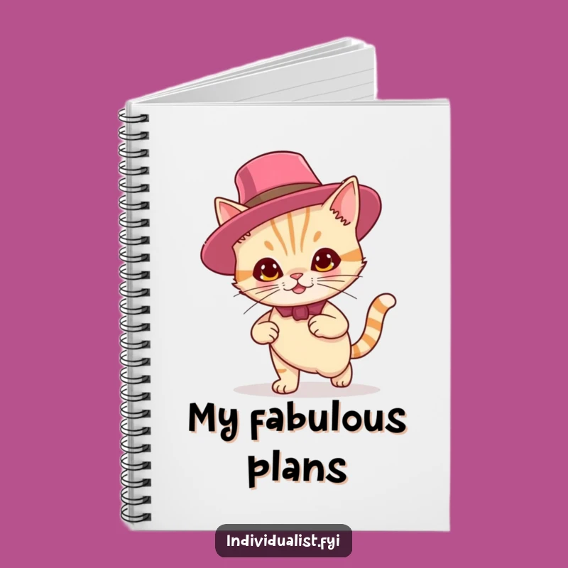 Funny Cat Hat Smirk Notebook: Feline Fashion Diary, Perfect Humorous Stationery Gift