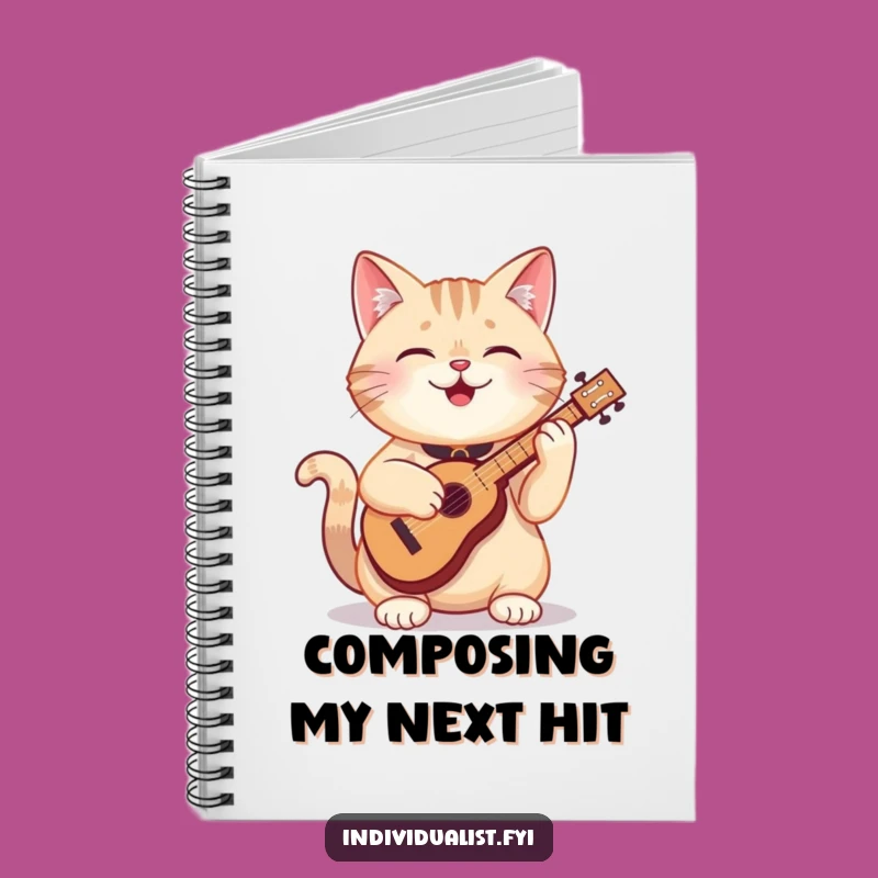 Funny Cat Instrument Notebook: Jot Down Ideas with a Happy Feline Composer, Perfect Funny Gift!
