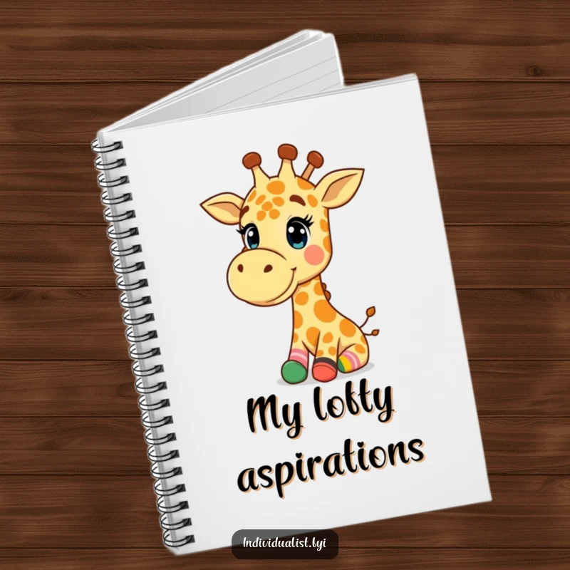 Funny Giraffe Notebook: Happy giraffe wearing colorful socks, inspiring creativity and funny notes.