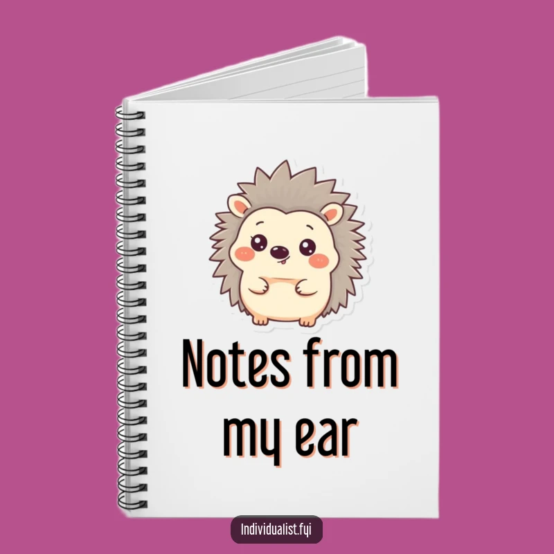 Funny Hedgehog Ear Notebook - Journal Quilled Friend Humor Pad