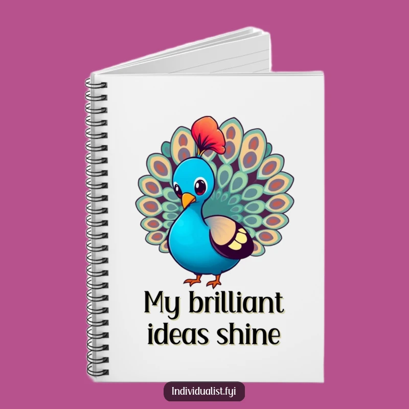 Funny Peacock Strutting Notebook: Jot Down Ideas with a Proud Pal, Journal Gift