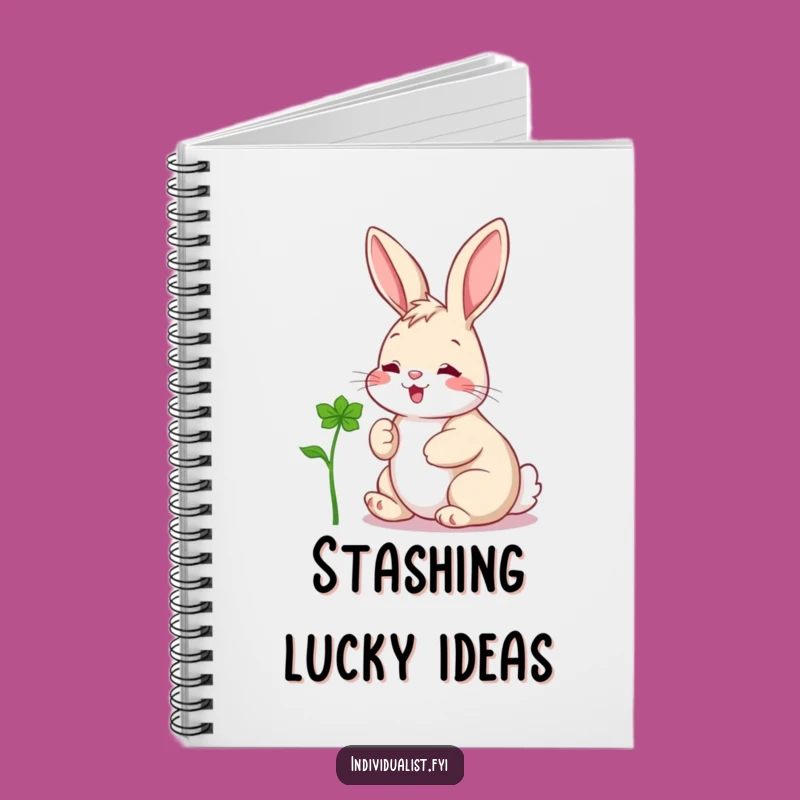 Funny Rabbit Clover Notebook: Jot Down Ideas with a Cheerful Hare's Lucky Charm - Fun Gift!