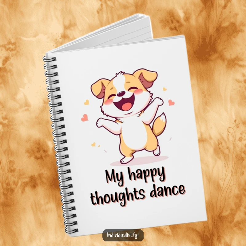 Funny Notebook: A dog dances with infectious giggles, inspiring whimsical thoughts and cheerful note-taking.
