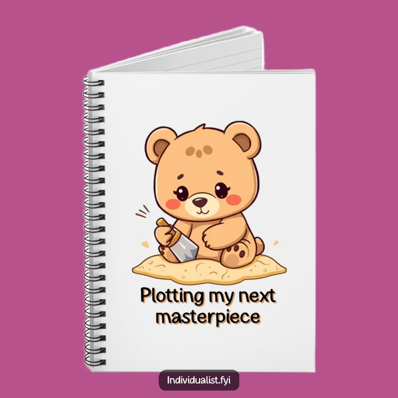 Funny Bear Sand Artist Notebook - Journal Your Designs Character Style