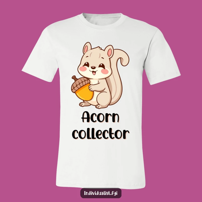 Funny Kawaii Squirrel T-Shirt: Unique Acorn Collector, Nature's Charm Tee