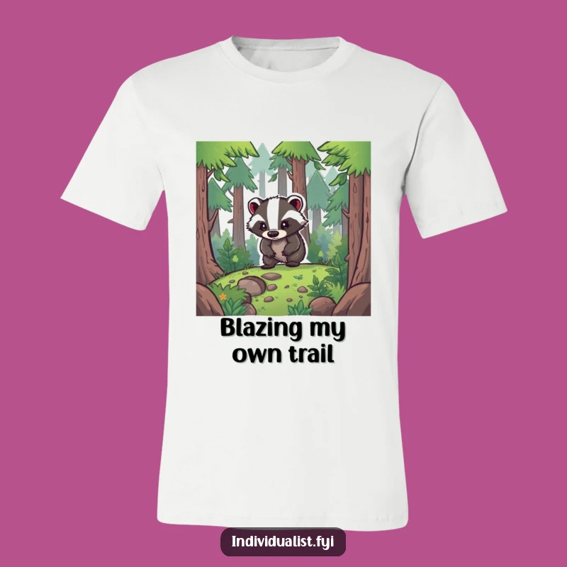 Funny Badger Explorer T-Shirt - Hilarious Forest Trail Tee for Adventurers