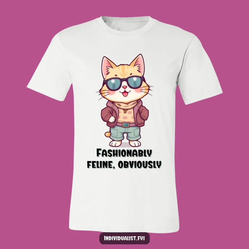 Funny Cat Mismatched Clothes T-Shirt: Strut Your Stuff Funny Gift!