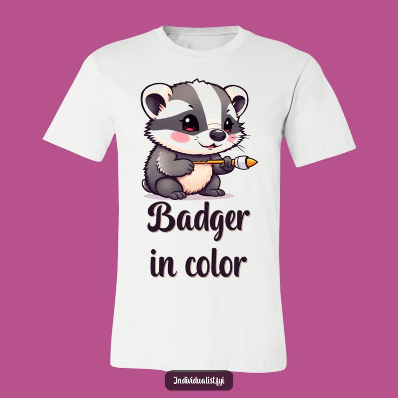 Funny Badger Artist Tee - Vibrant Graphic Shirt for Creative Souls