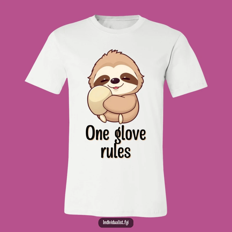 Funny Sloth Glove T-Shirt - Serene Smile Slow Life Humor Tee